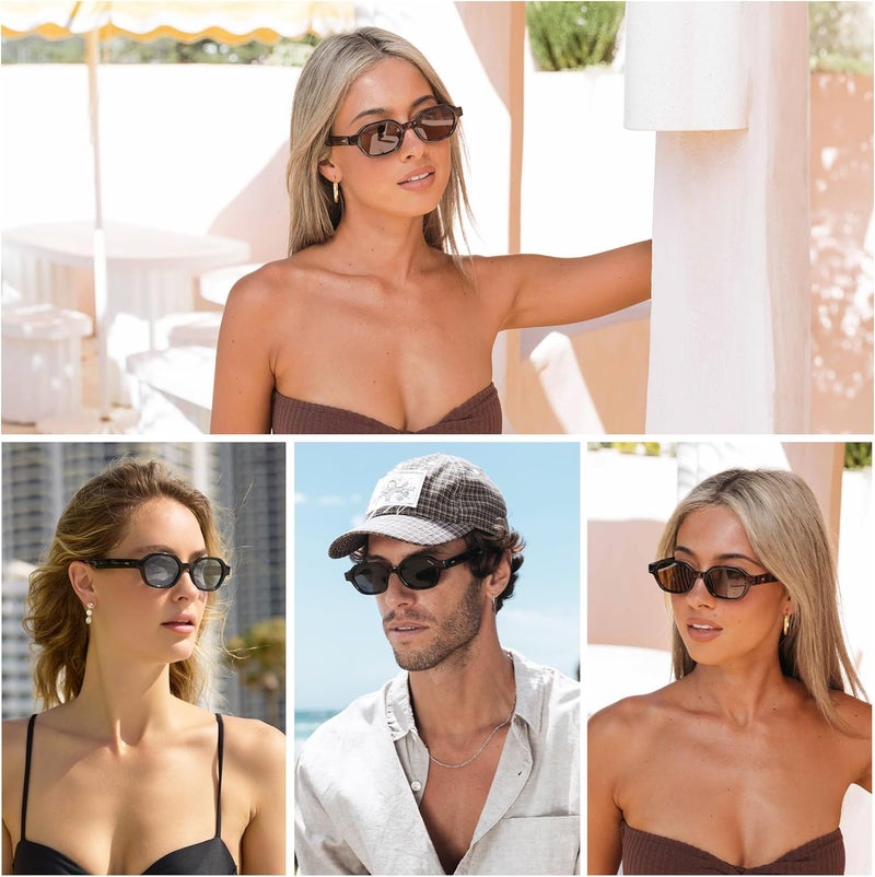 Sojos Retro Polarized Hexagon Sunglasses for Women Men, UV400 Trendy Rectangle 70s 80s 90s Shades SJ2389 - Image 2